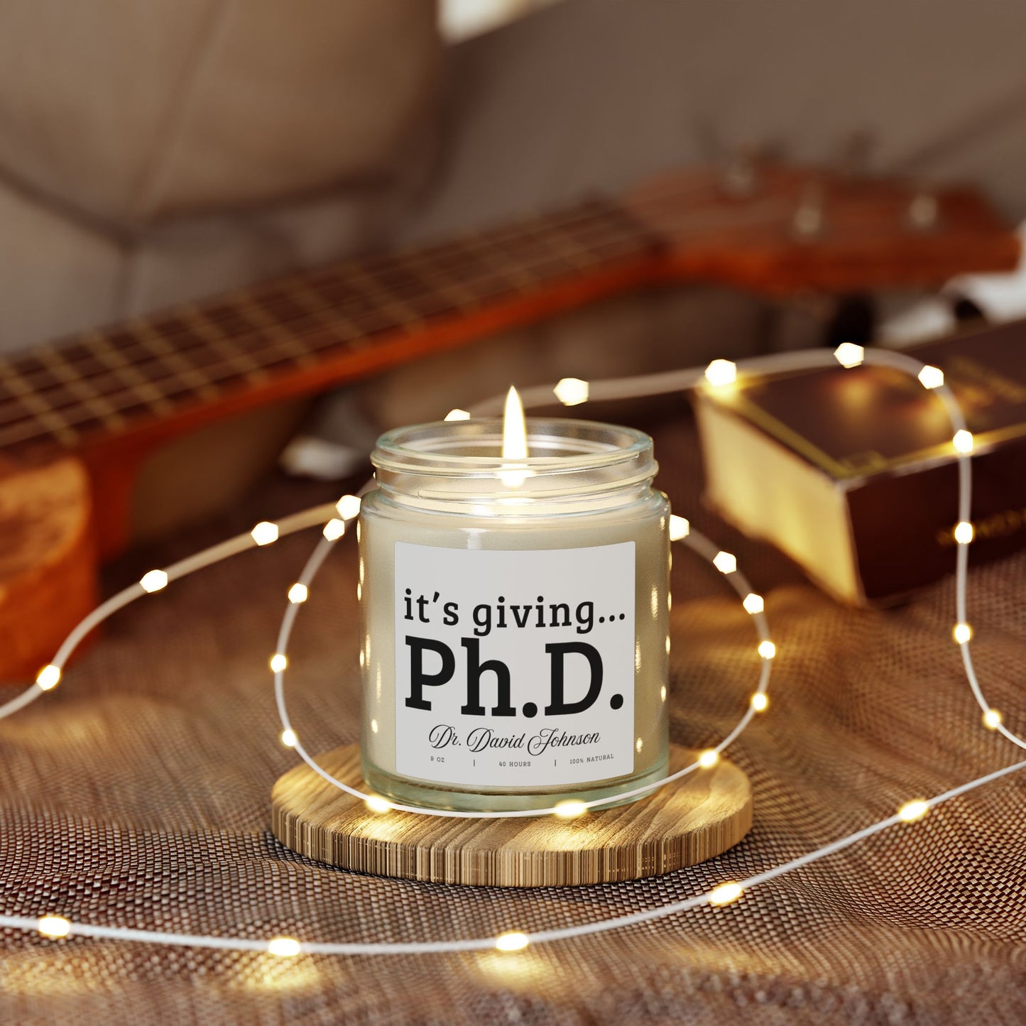Personalized PhD Graduation Gift Candle Funny PhD Gift for Graduate Doctorate Gift for PhD Student Grad School Gift New Doctor Gift