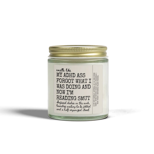 Funny ADHD Candle Gift for Women Who Read Smut Humorous Jar Candle for Book Lovers with ADHD Gift for Readers with Sarcastic Humor