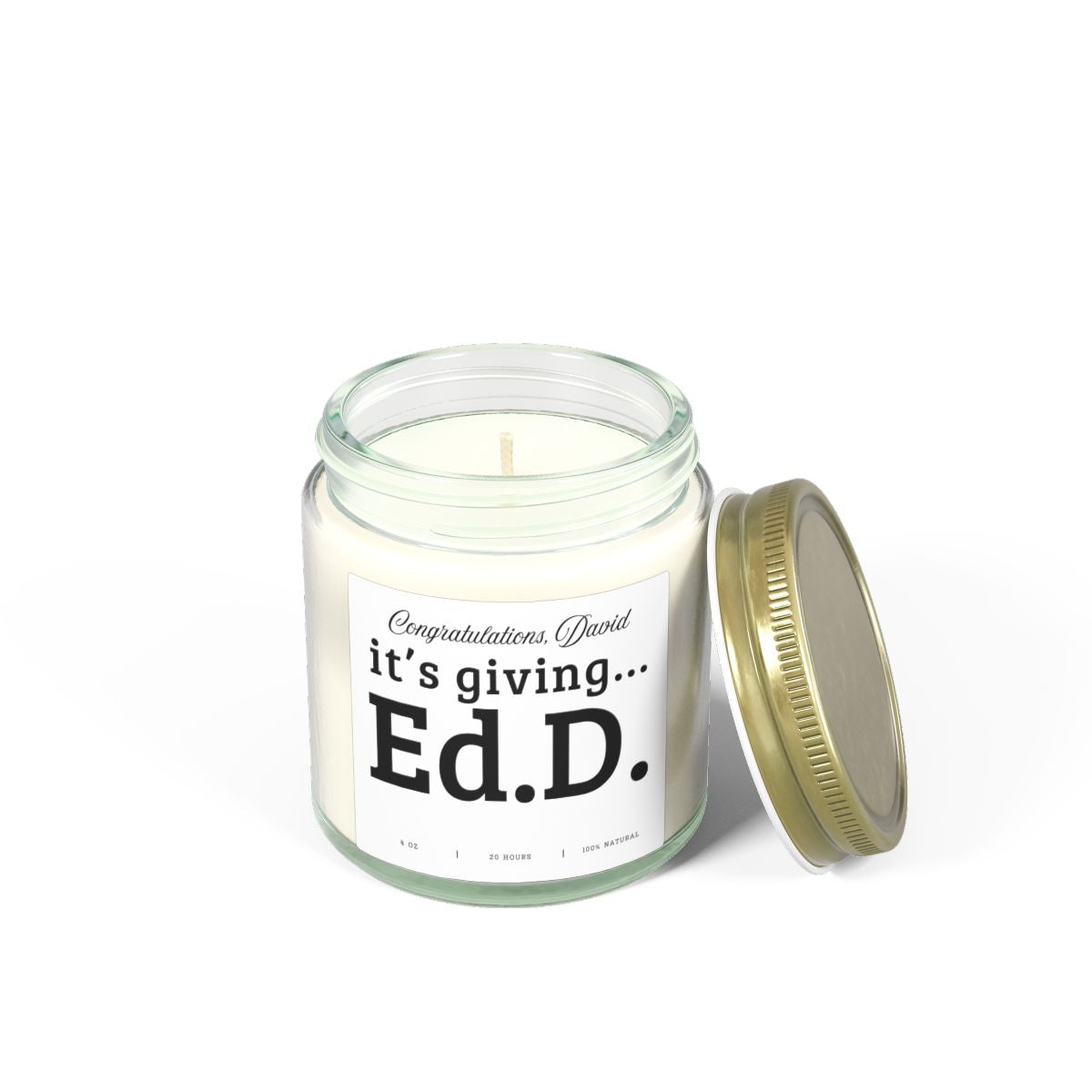 Doctorate Graduation Gift Candle for PhD EdD Graduate Professor Teacher Administrator Dissertation Defense Gift Doctoral Degree Celebration