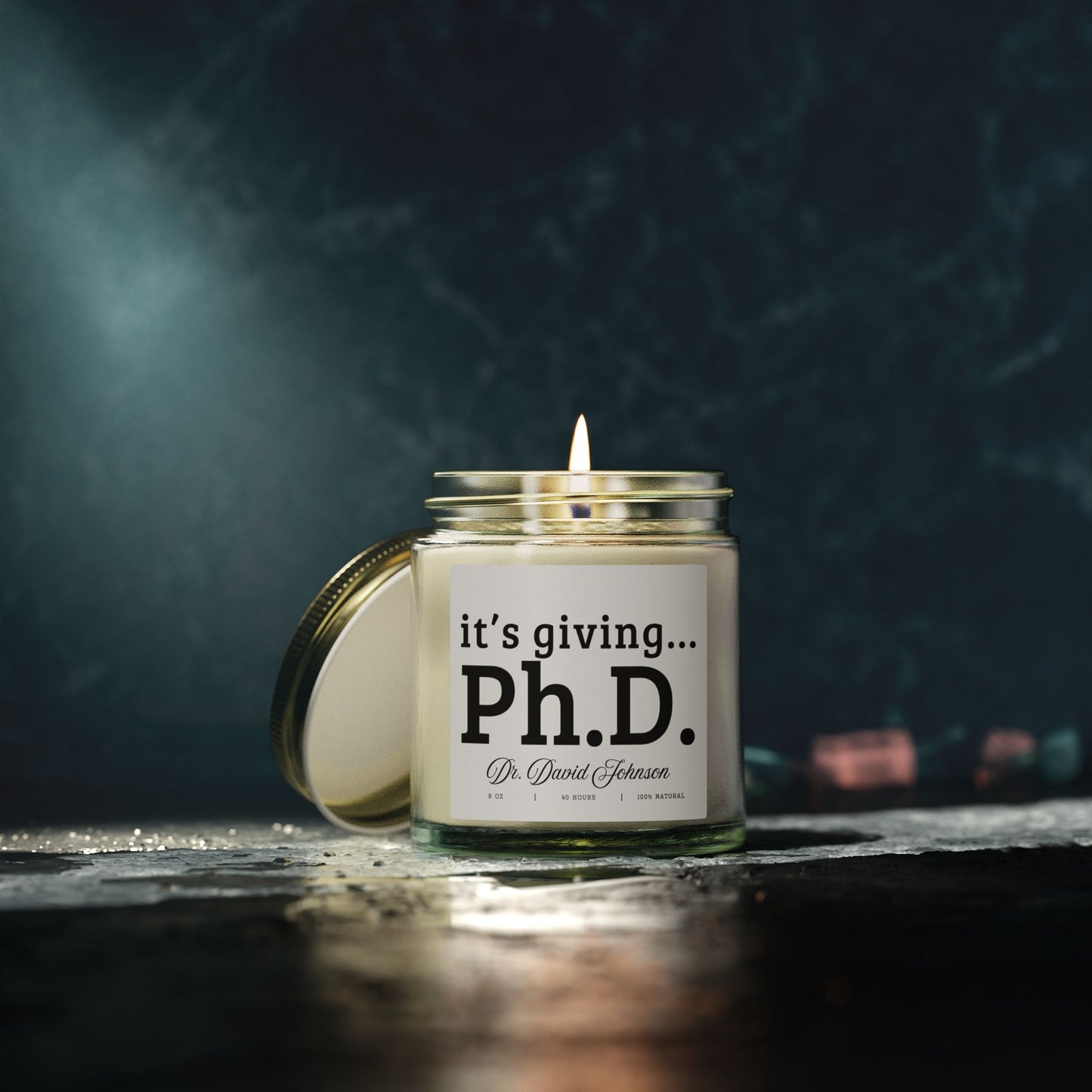 Personalized PhD Graduation Gift Candle Funny PhD Gift for Graduate Doctorate Gift for PhD Student Grad School Gift New Doctor Gift