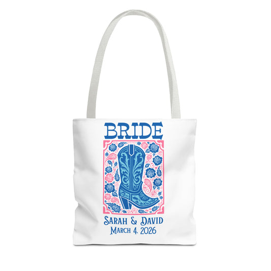 Personalized Wedding Tote Bag Bridal Party Gift Custom Name Bride Bridesmaid Maid of Honor Mother of the Bride Flower Girl