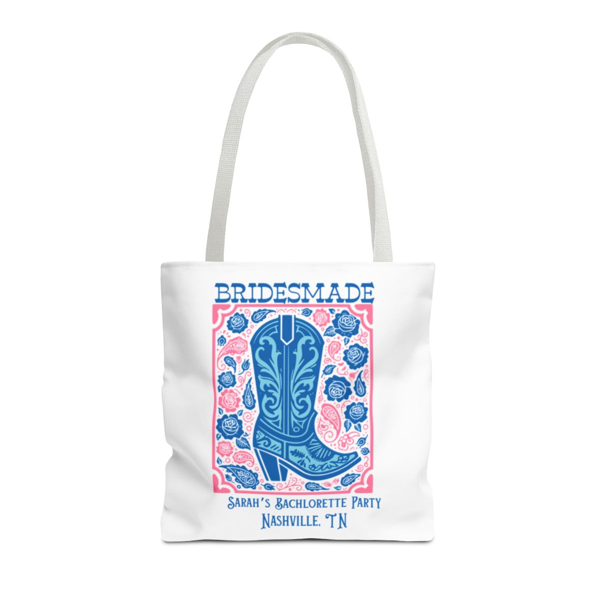 Personalized Wedding Tote Bag Bridal Party Gift Custom Name Bride Bridesmaid Maid of Honor Mother of the Bride Flower Girl