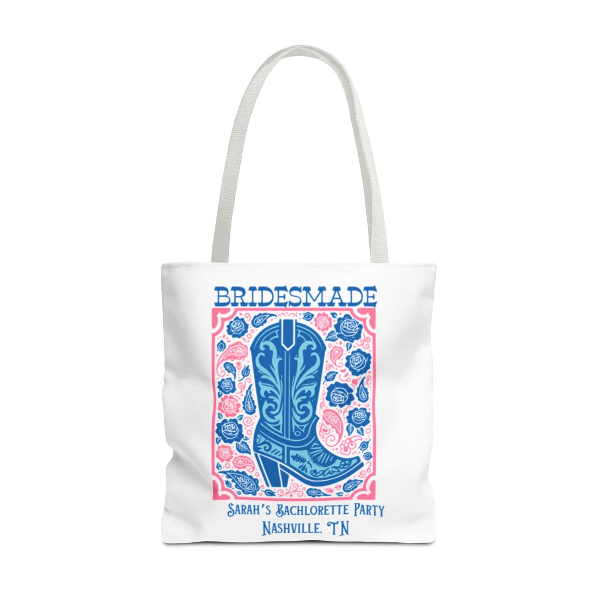 Personalized Wedding Tote Bag Bridal Party Gift Custom Name Bride Bridesmaid Maid of Honor Mother of the Bride Flower Girl