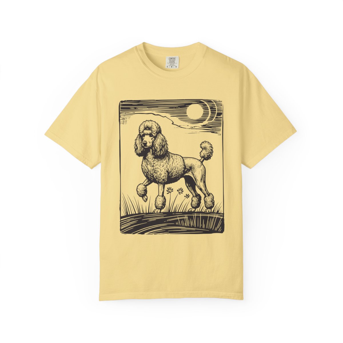 Poodle Design T-Shirt, Dog Lover Tee, Heavyweight Cotton Top, Comfortable Customizable Shirt, Unique Pet Gift, Graphic Artistic Apparel