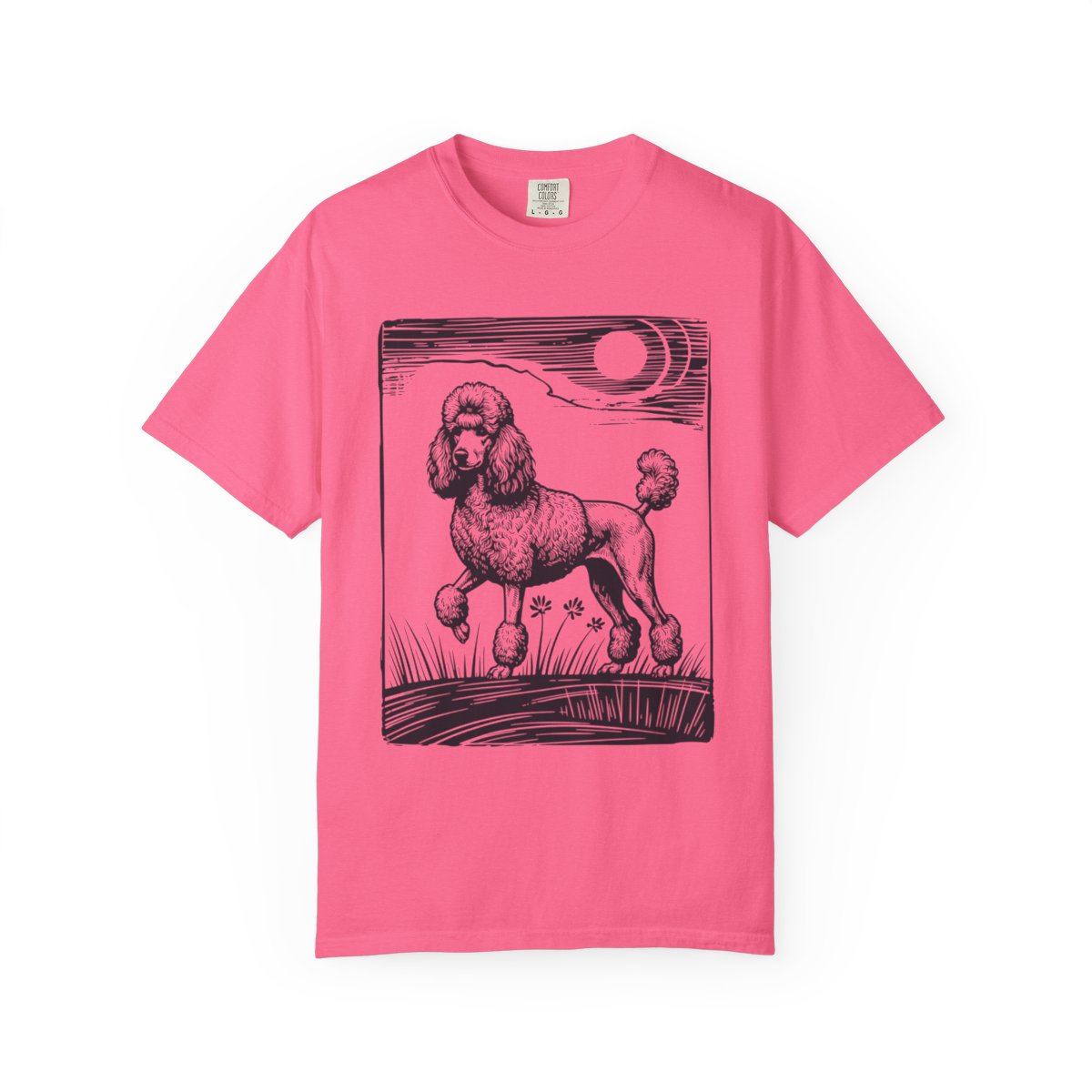 Poodle Design T-Shirt, Dog Lover Tee, Heavyweight Cotton Top, Comfortable Customizable Shirt, Unique Pet Gift, Graphic Artistic Apparel