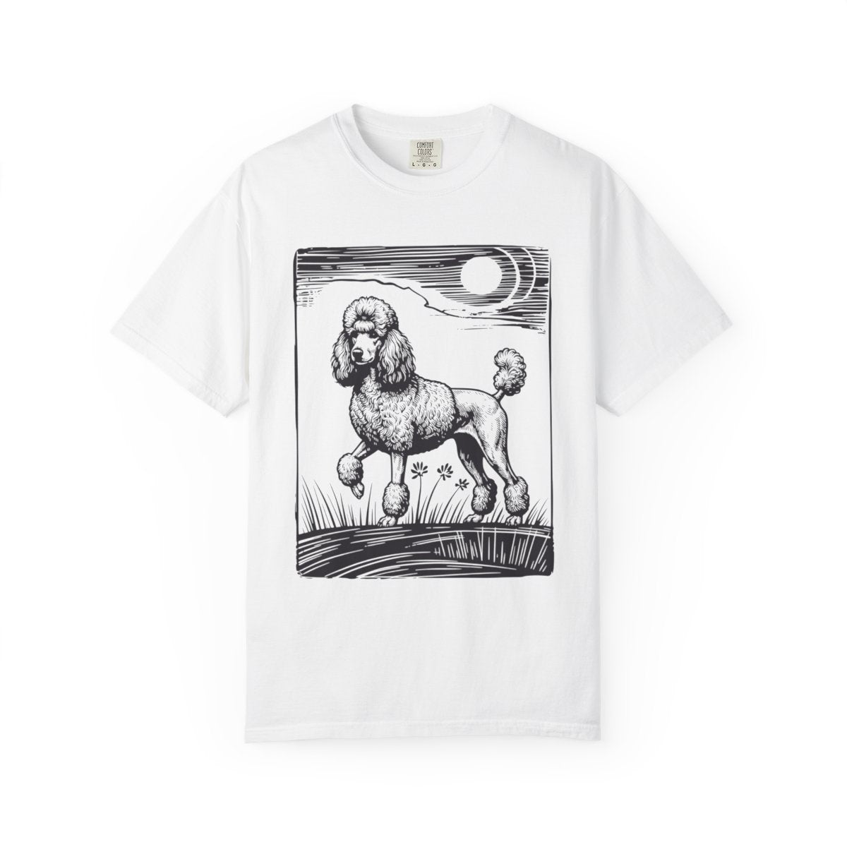 Poodle Design T-Shirt, Dog Lover Tee, Heavyweight Cotton Top, Comfortable Customizable Shirt, Unique Pet Gift, Graphic Artistic Apparel