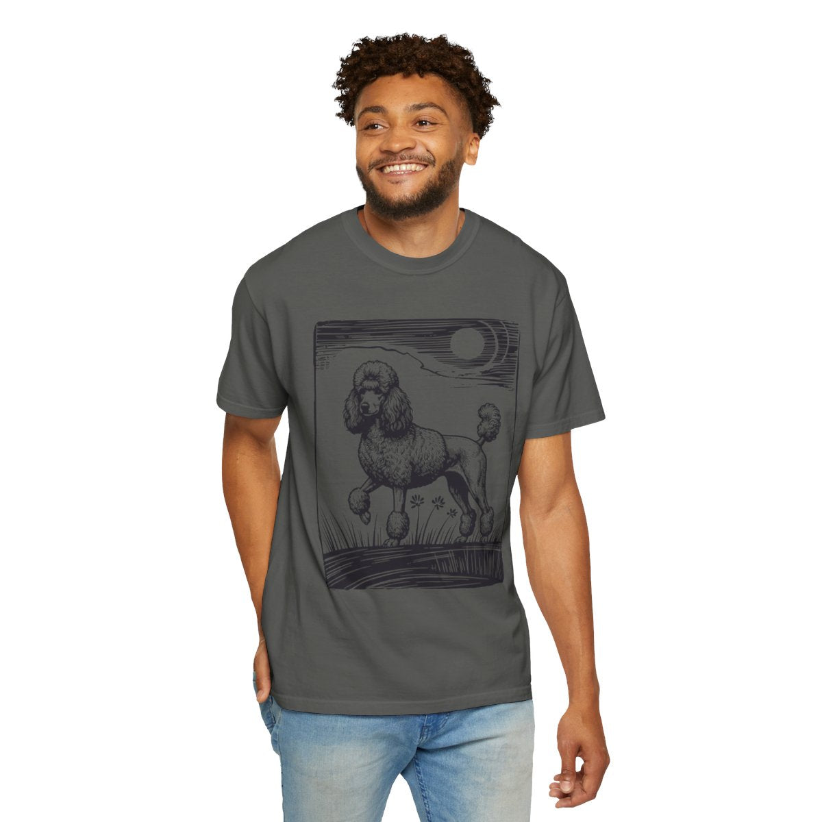 Poodle Design T-Shirt, Dog Lover Tee, Heavyweight Cotton Top, Comfortable Customizable Shirt, Unique Pet Gift, Graphic Artistic Apparel