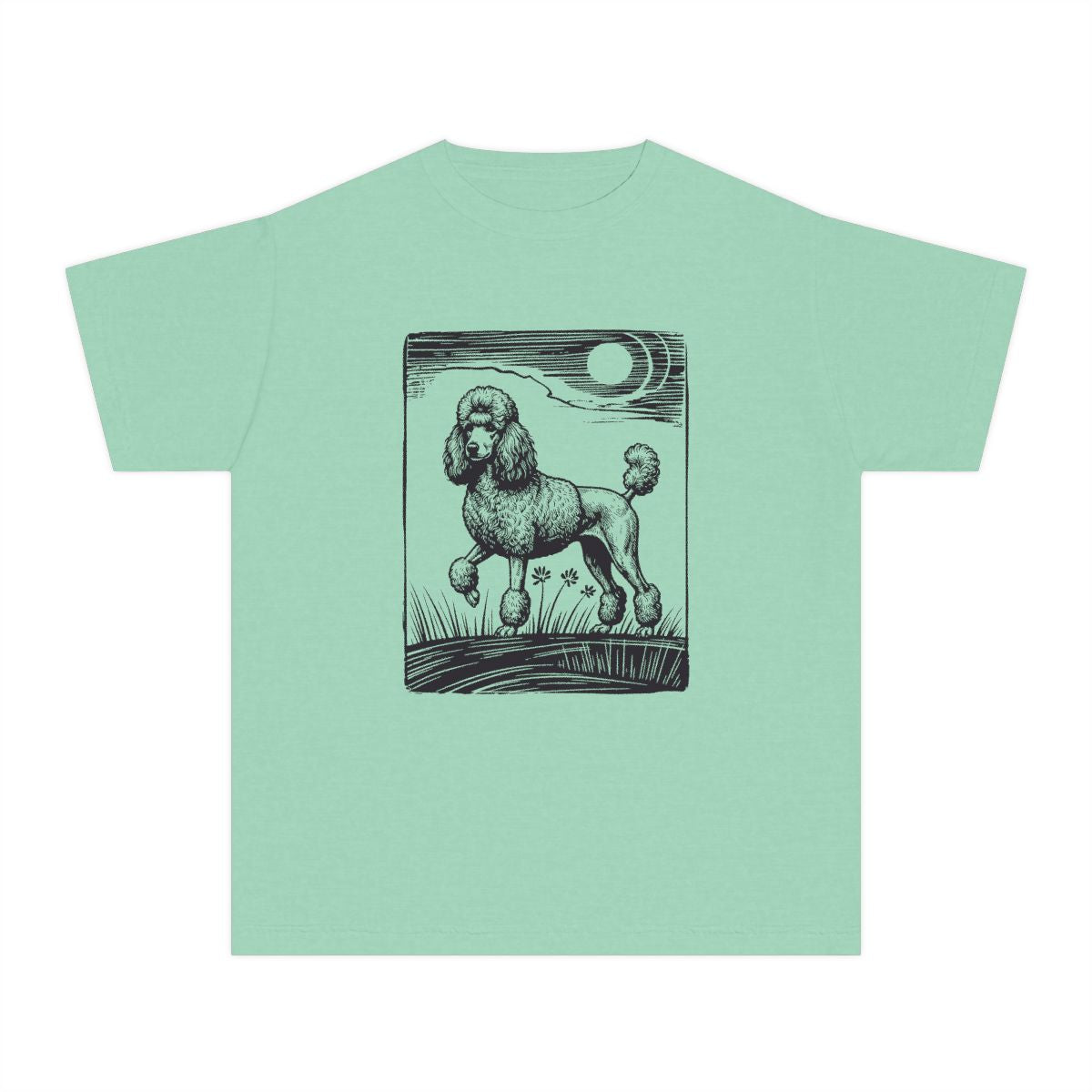 Poodle Design T-Shirt, Dog Lover Tee, Heavyweight Cotton Top, Comfortable Customizable Shirt, Unique Pet Gift, Graphic Artistic Apparel