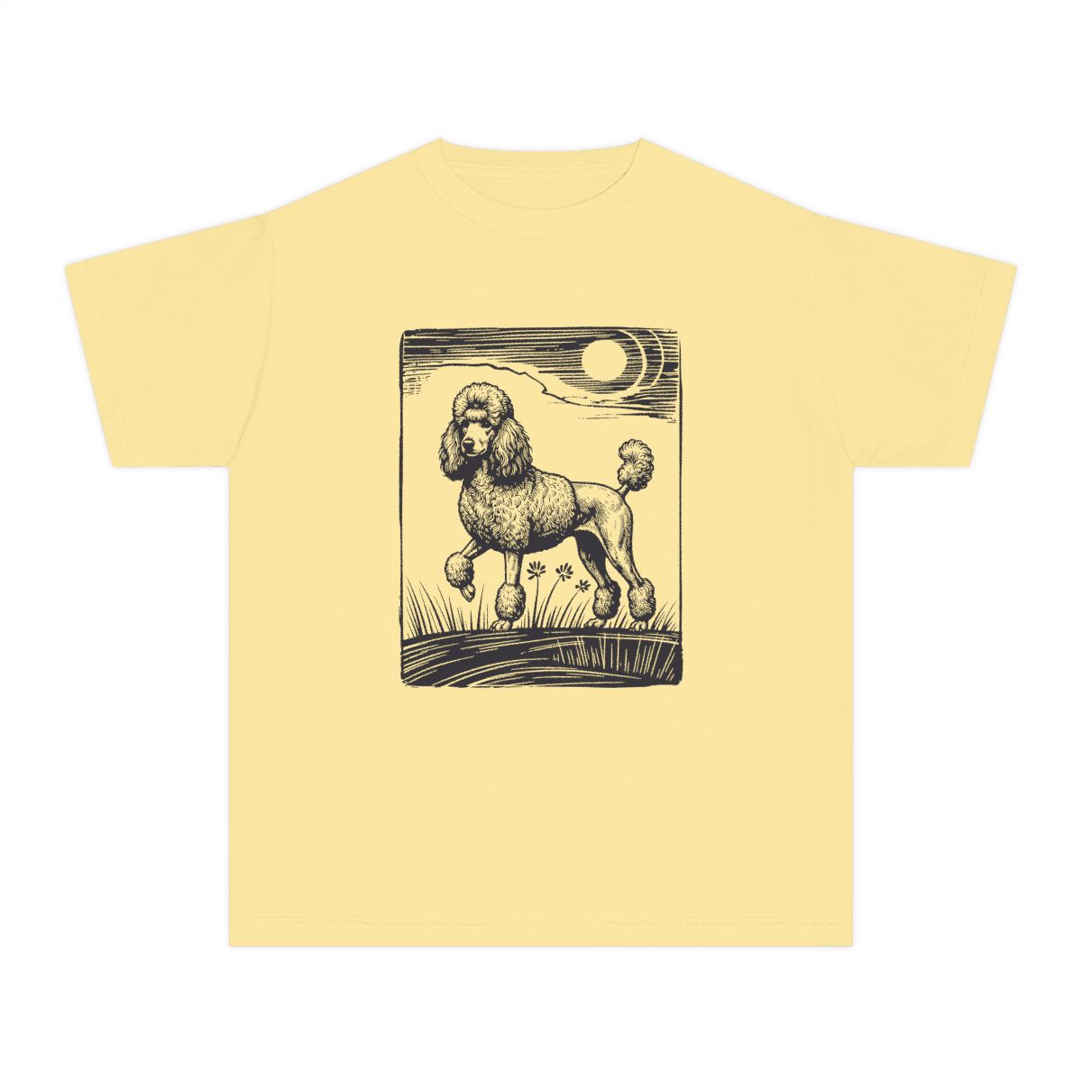 Poodle Design T-Shirt, Dog Lover Tee, Heavyweight Cotton Top, Comfortable Customizable Shirt, Unique Pet Gift, Graphic Artistic Apparel
